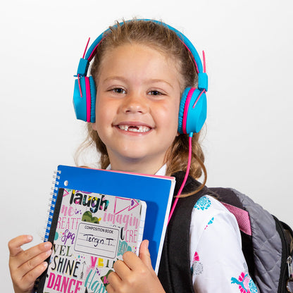 JBuddies Studio On-Ear Kids Wired Type-C Headphones Blue/Pink