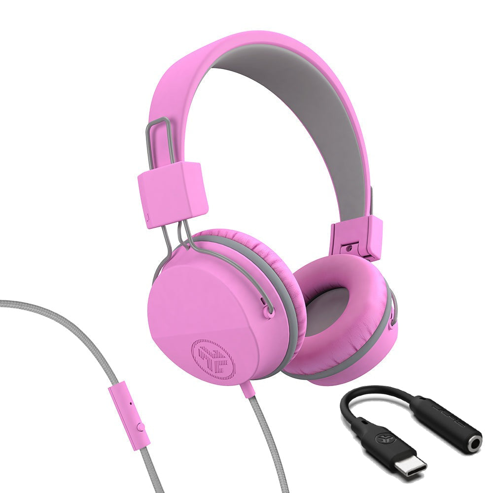 JBuddies Studio On-Ear Kids Wired Type-C Headphones Pink