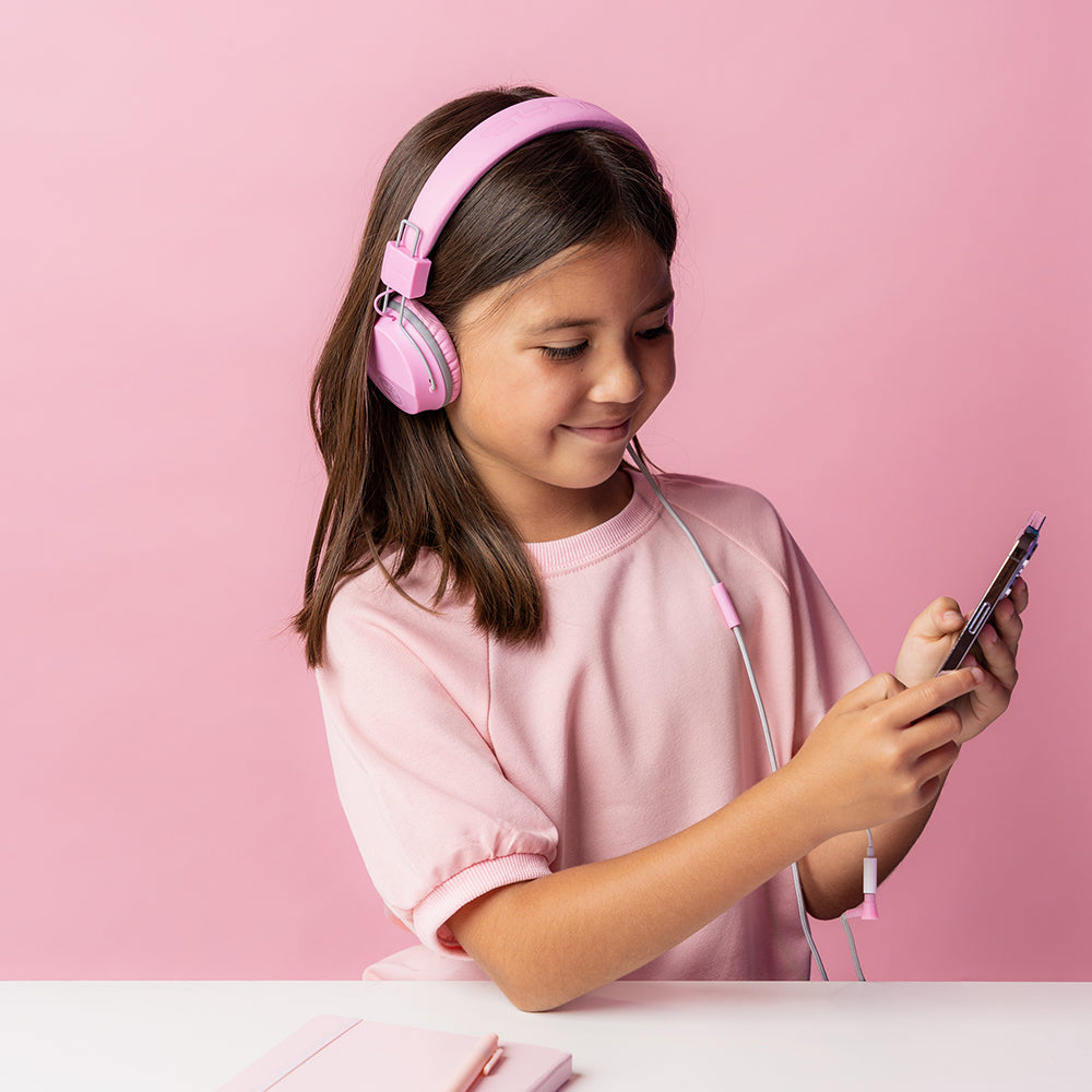 JBuddies Studio On-Ear Kids Wired Type-C Headphones Pink