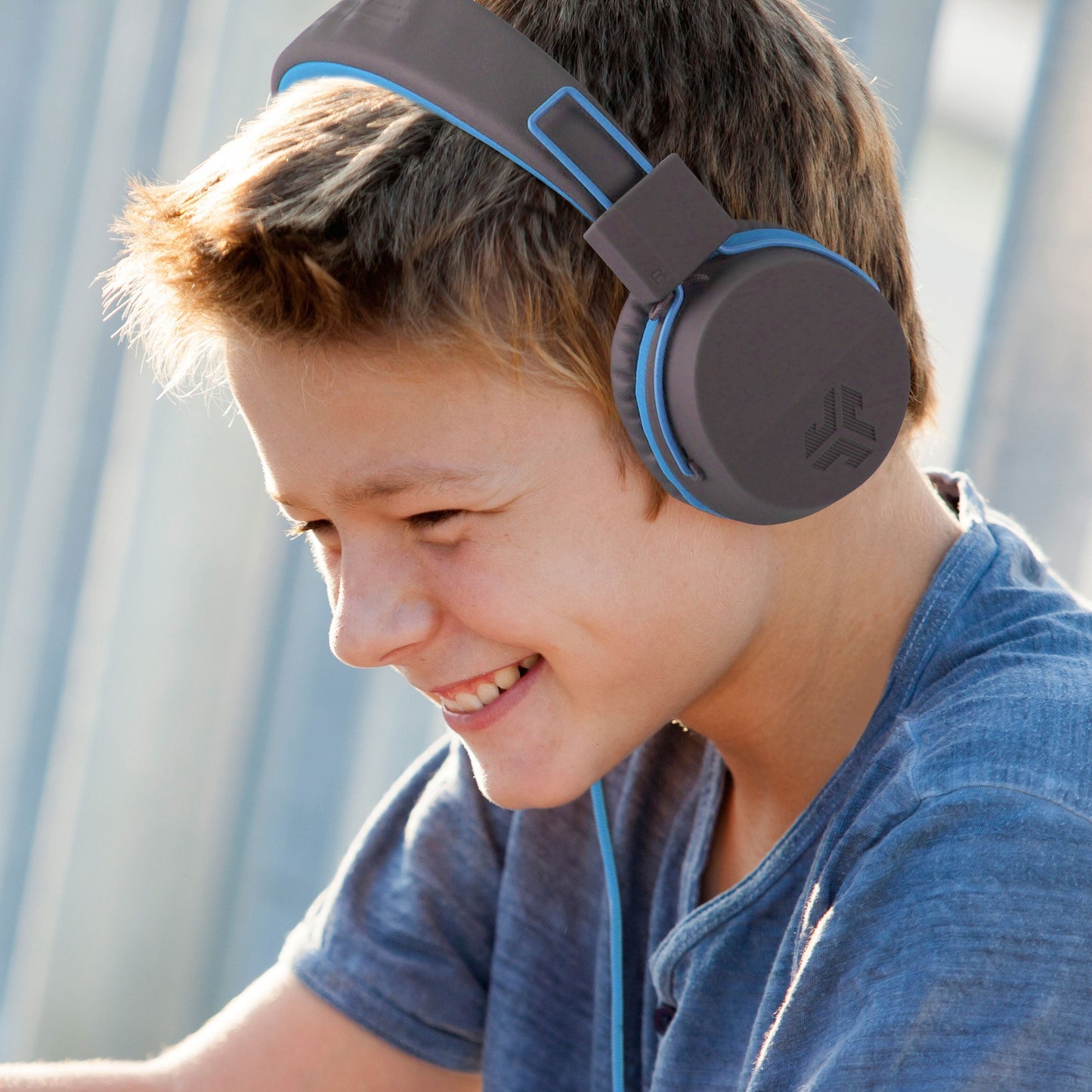 JBuddies Studio On-Ear Kids Wired Type-C Headphones Blue/Gray